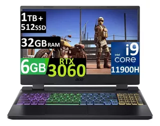 Acer Nitro 5 144hz Corei9-11900h 32gb 1tb+512ssd Rtx3060 6gb