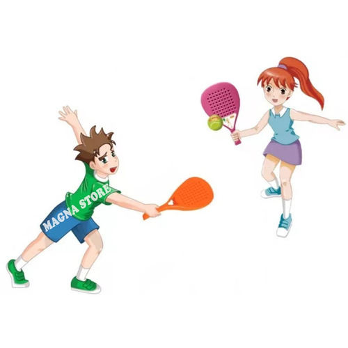 Paletas Paddle Infantil Familiar X2 + Pelota Juegosol +3 Año
