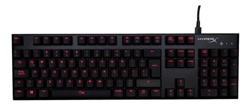 Teclado gamer HyperX Alloy FPS QWERTY Cherry MX Blue inglês UK cor preto com luz vermelho