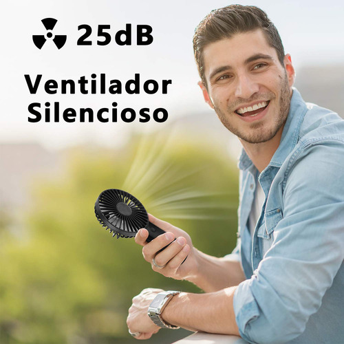 Ventilador De Mano 3 Modos Con Luz Recargable Hogar Viaje