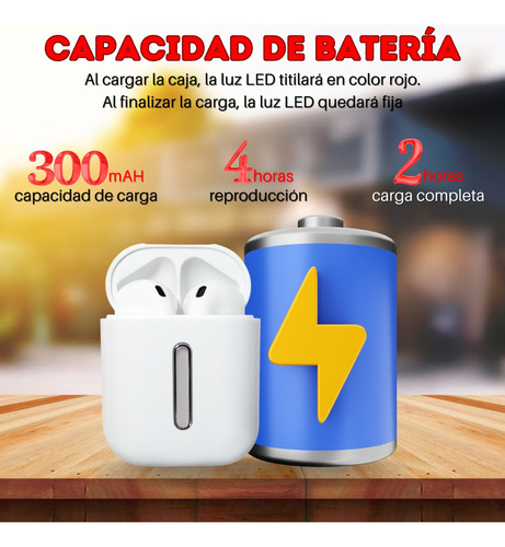 Auriculares in-ear inalámbricos CG Inalámbricos Q8L blanco con luz LED