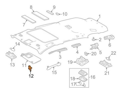 Soporte Gancho Parasol Visera Toyota Corolla 08/14