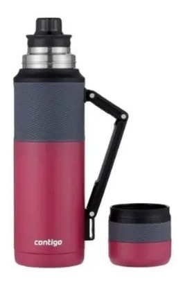 Imagen 3 de 10 de Termo Contigo 1.2 Litro Color Fucsia Con Manija Libre Bpa