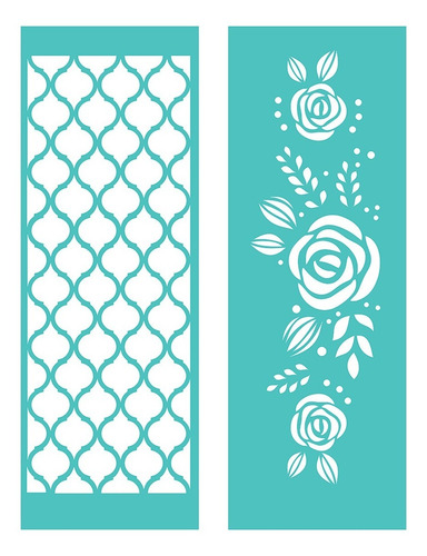 Imagen 2 de 5 de Stencil Laura Craft Set Rosas Modernas