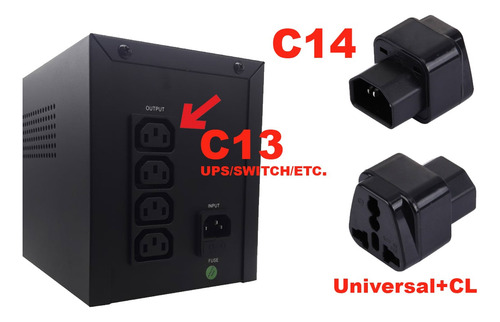 Adaptador Ups C14 A C13 Au Us Uk Eu Enchufe