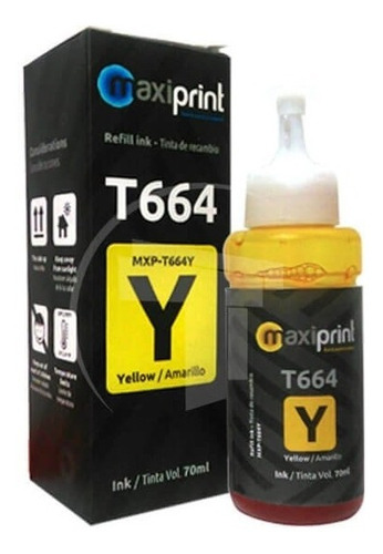 Tinta Para Epson 70 Ml  T664 L200 L110 L210 L355 L555