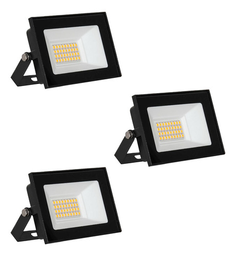 Pack X3 Unidades Reflector Exterior Led 30w Fria Calida