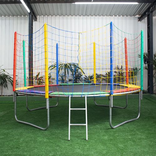 Cama Elástica De 3,05m - Premium Locação Igreja Eventos Lona de salto Preto Proteção de molas Colorido