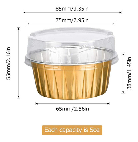 Cw Tazas Desechables Para Hornear Con Tapas, Envoltorios,