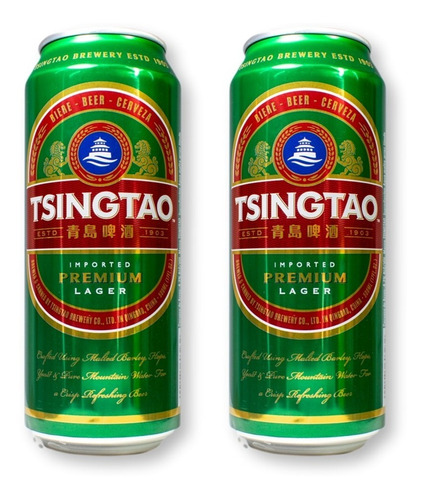 Pack X2 Cerveza China Tsingtao Lata 500 Ml