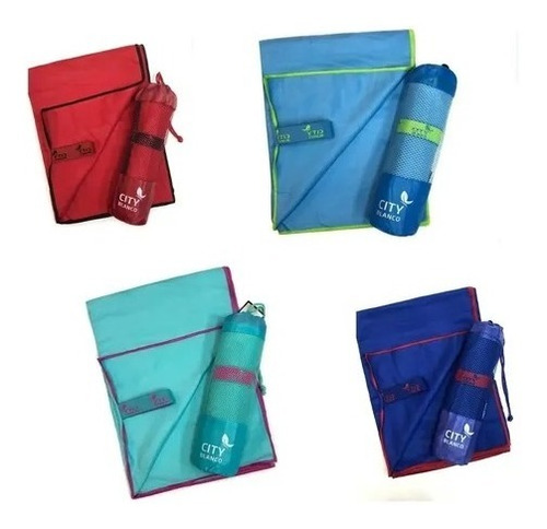 Imagen 5 de 9 de Toallon Secado Rapido Pileta Playa 150x70cm Colores C/bolso