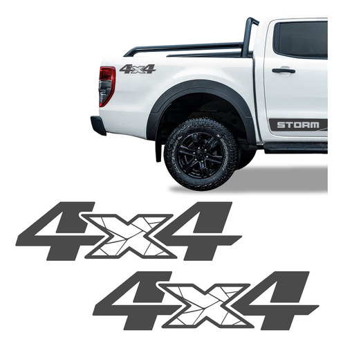 Adesivos 4x4 Ranger Storm 2020 2021 2022 Emblema Grafite Par