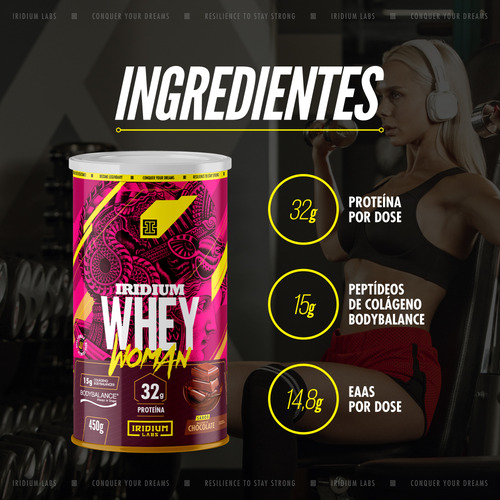Whey Protein Woman Body Collagen 450g + Kimera Night Sabor Milk Shake Chocolate