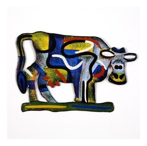 Vaca Colorida Decorativa Metal Para Parede 13 X 20 X 1 Cm