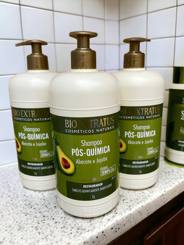 Kit 3 Shampoo Tratamento Restaurador Pós Quimica 1 L K7859