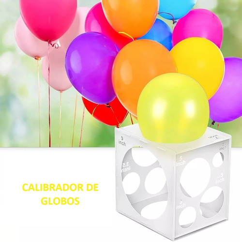 Calibrador De Globos Cubo 9 Medidas De Bombas Plegable Fiest