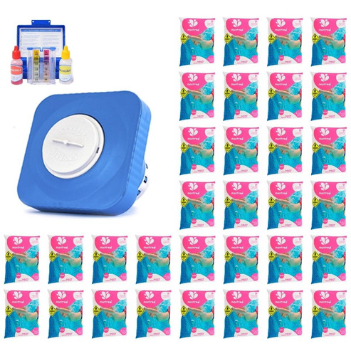 Kit Teste Com Clorador E Pastilhas De Cloro Para Piscina