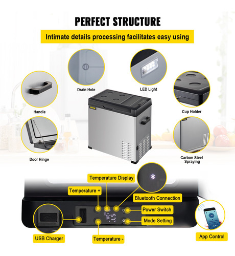 Hielera Portátil Portatil Aplicación 12 V/24 V 110-220v 50lt