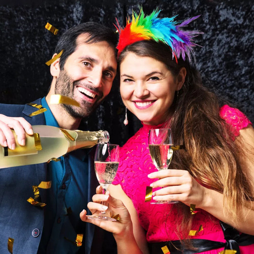 Baile De Fiesta Con Tocado De Aro De Plumas De Colores 2025
