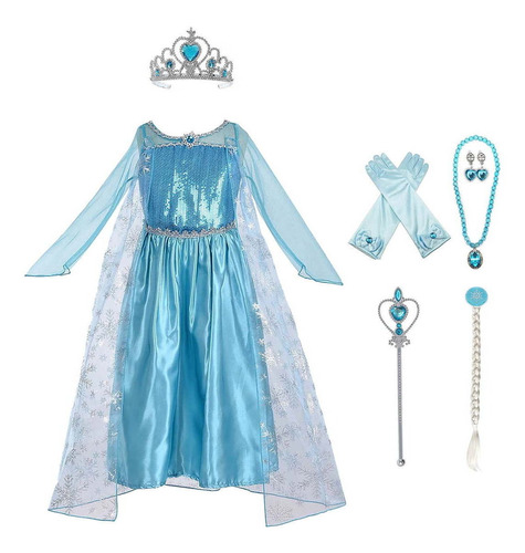 Disfraz De Elsa Frozen Para Niña Talla 2-3 Años Incluye