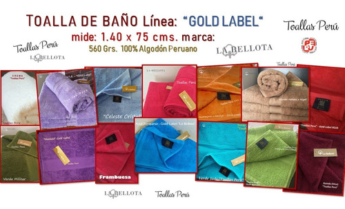 Toalla Baño La Bellota Linea Gold Label 560gr 100% Algodón  