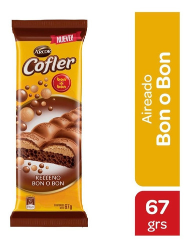 Chocolate Cofler Aireado Relleno Bon O Bon X 67 Gr