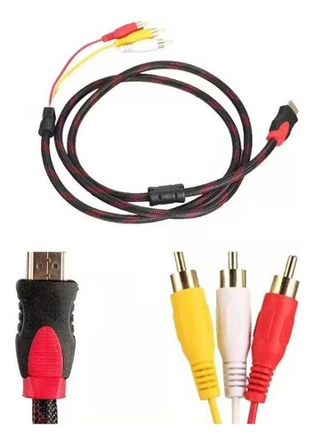 Cable Hdmi A 3 Rca Digital 1.5m - Audio Video Macho