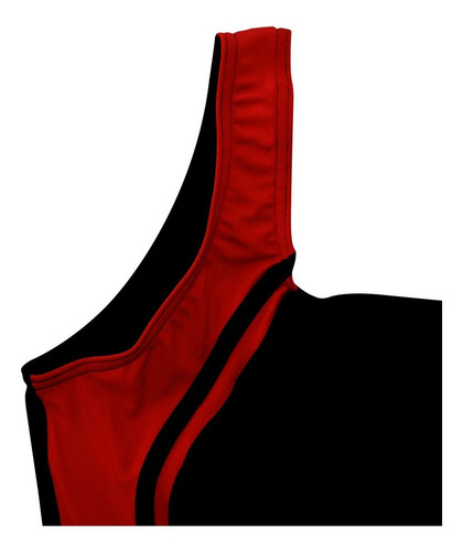 Imagen 3 de 8 de Traje De Baño Dama Impress Jammer Espalda Cuadrada Neg/roj