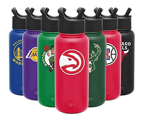 Botella De Agua Simple Y Moderna De La Nba De 32 Oz Con Tapa