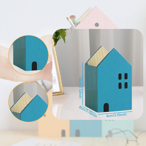 Porta De Lápis Para Organizador De Pincel De Maquiagem Azul