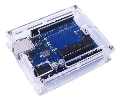 Pack 5 Carcasa Acrílico Transparente Para Arduino Uno Leonar