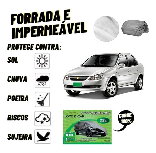 Capa Cobrir Carro Corsa Classic Forrada Impermeável