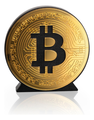 Símbolo 3d Bitcoin - Letreiro De Mesa 16 Cm Criptomoeda