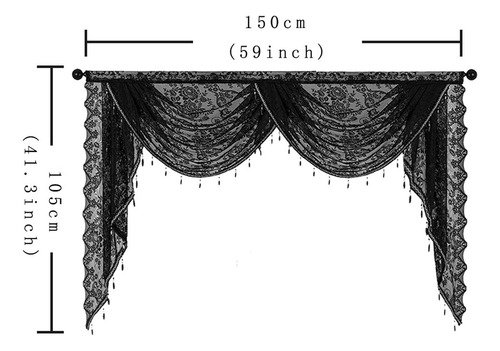 Ventana De Cascada Venance Vintage Diseño Ancho 150 Cm