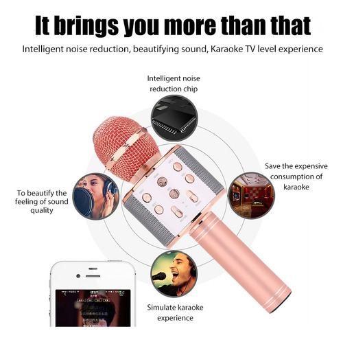 Micrófono Portátil Bluetooth For Cantar Micrófono Práctico