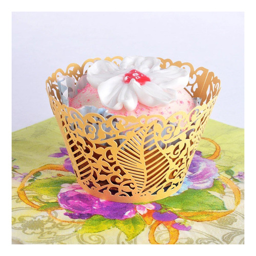 Envolturas Para Cupcakes Con Filigrana De Hojas, Envolturas