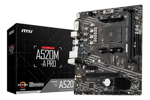 Placa Mae Msi A520m-a Pro Ddr4 Socket Amd M-atx Chipset Amd
