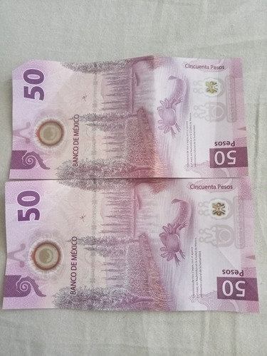 Billetes De $50 Pesos Ajolote Con Serie Consecutiva Ag577896