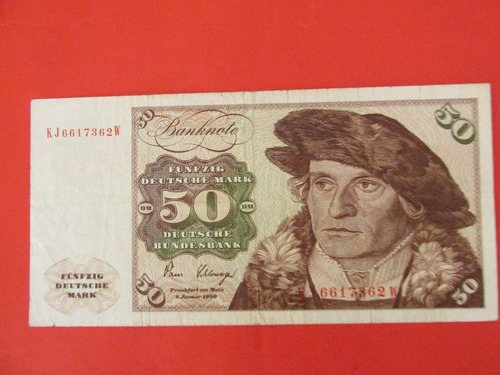 Billete Republica Federal Alemana 50 Marcos Año 1980 Escaso