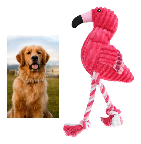 Pet Squeaky Toy, Peluche Con Forma De Flamenco, Dientes De P