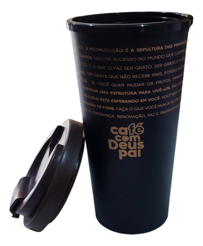 Devocional Café Com Deus Pai Capa Dura 2025 + Copo Térmico 400 Ml Original
