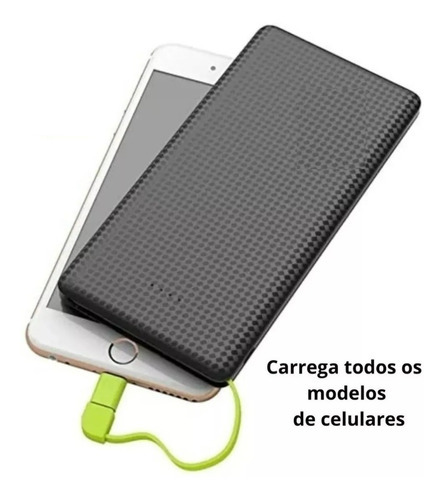 Carregador Portátil Power Bank Agold Tipo C/ Ios/ V8 Slim