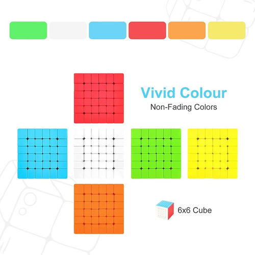 Imagen 6 de 10 de Cubo Magico Rubik Moyu Meilong 6x6x6 Rapido Profesional