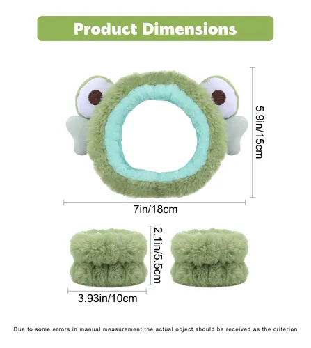 Juego De 3 Piezas De Diadema Y Pulsera De Spa De Rana - Dia.