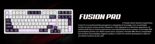 Teclado Gamer Mecânico Superframe Fusion Pro, Rgb Blu/wire Branco