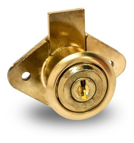 Cerradura Para Gavetas 22mm Dorado Caja 2 Llaves Zoe