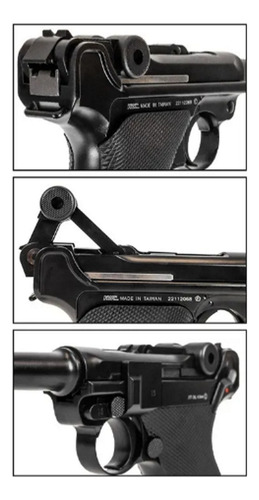 Pistola Pressão Co2 Luger P08 Blowback 4.5 Kwc Preto 4.5 Mm
