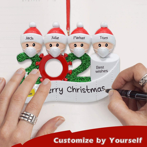 Kit De Adornos Navideños Personalizados Con Mascarilla