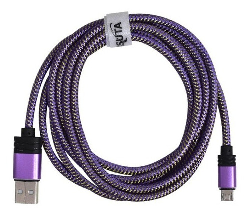 Cable Micro Usb De 1,8m De 2.4a Con Malla De Tela Nscatemi2