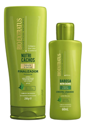 Kit Nutri Cachos Bio Extratus Finalizador Cristal Líqui 60ml